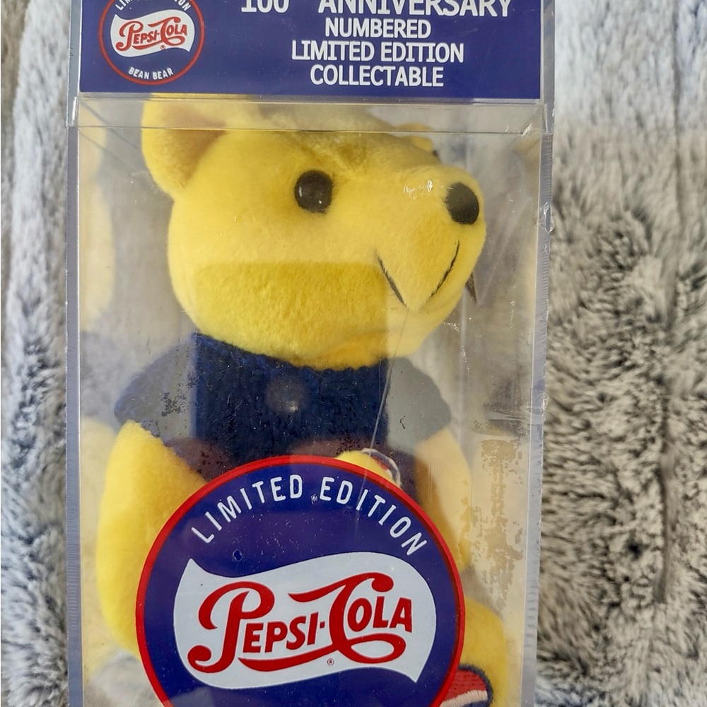 Pepsi Cola 100th Anniversary 1999 Bear#3- Yellow Bear in Case